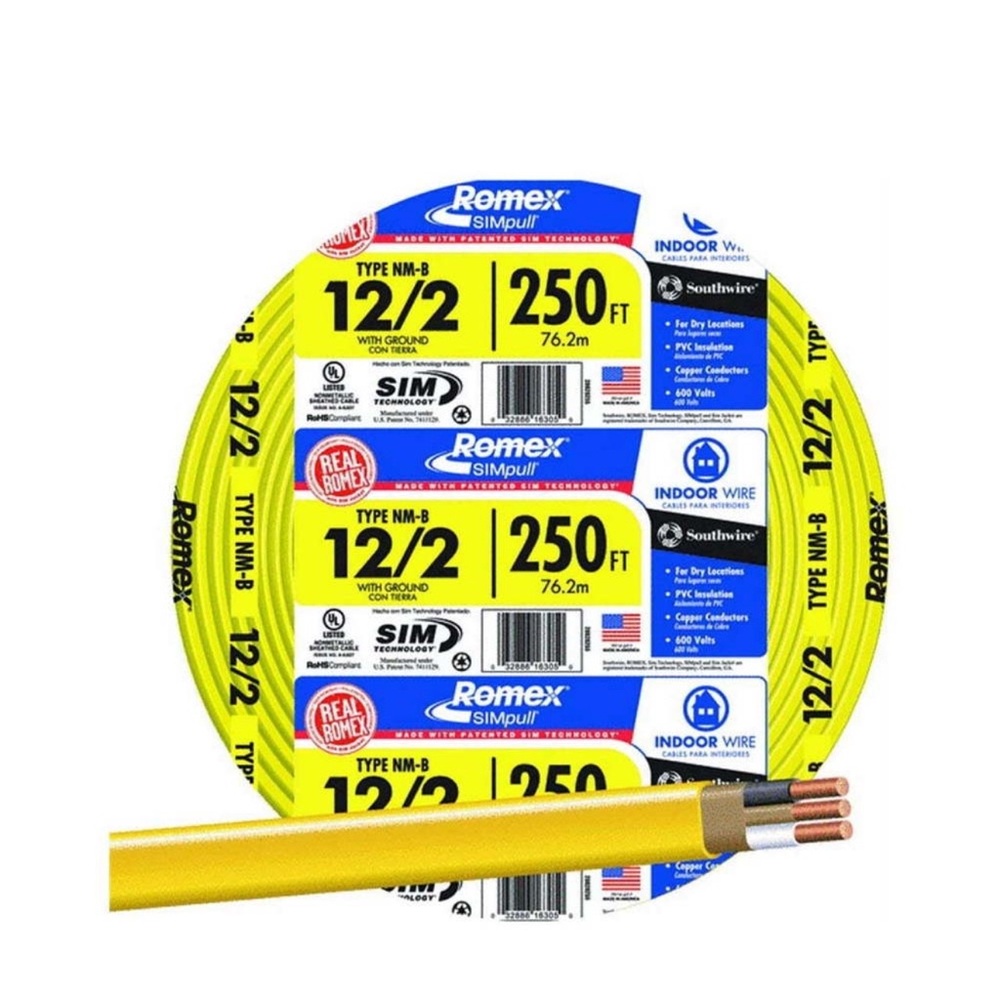 Southwire Romex Brand 600 Watt SIMpull Type NM-B Sheathed Residential Wire Cable